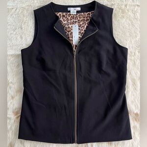 WD.NY Sleeveless Zip Up Vest Blouse